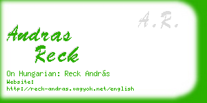 andras reck business card